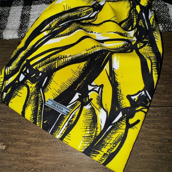 PRADA Small Banana Print Drawstring Dust Bag Used Designer - Picture 2 of 5
